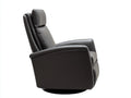 Poltrona relax elettrica 82×94×110 cm - pelle nera - schienale motorizzato e base girevole per soggiorno