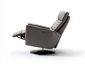 Poltrona relax elettrica 81×93×108 cm - pelle grigio fumo - base circolare girevole per soggiorno