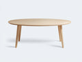 Tavolino Da Caffè in legno di frassino 110×65×42 cm - legno chiaro - bordo smussato e gambe inclinate per Soggiorno