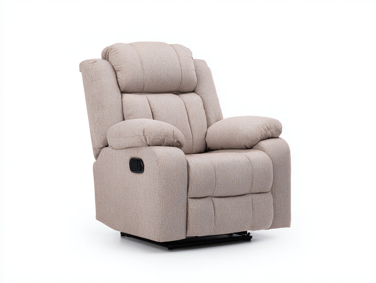 Poltrona elettrica reclinabile in tessuto mélange 99×96×107 cm - beige chiaro - massaggio per Soggiorno