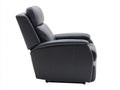 Poltrona reclinabile elettrica 85×96×109 cm - pelle nero grafite - poggiapiedi motorizzato con base fissa per soggiorno